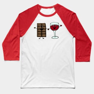 Chocolate and Wine BFFs Baseball T-Shirt